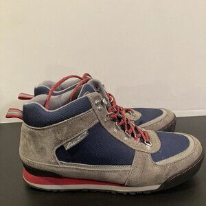 EDDIE BAUER MEN'S SIZE 11 GRAY SUEDE & BLUE MESH HIKING TRAIL ANKLE BOOT
